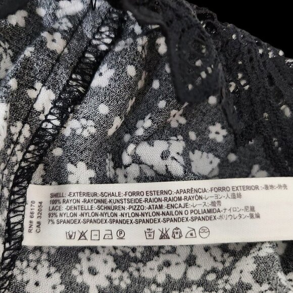 Intimately Free People Blouse S Black Ditsy Floral Bodysuit Dramatical‎ Ruffled - Picture 11 of 15